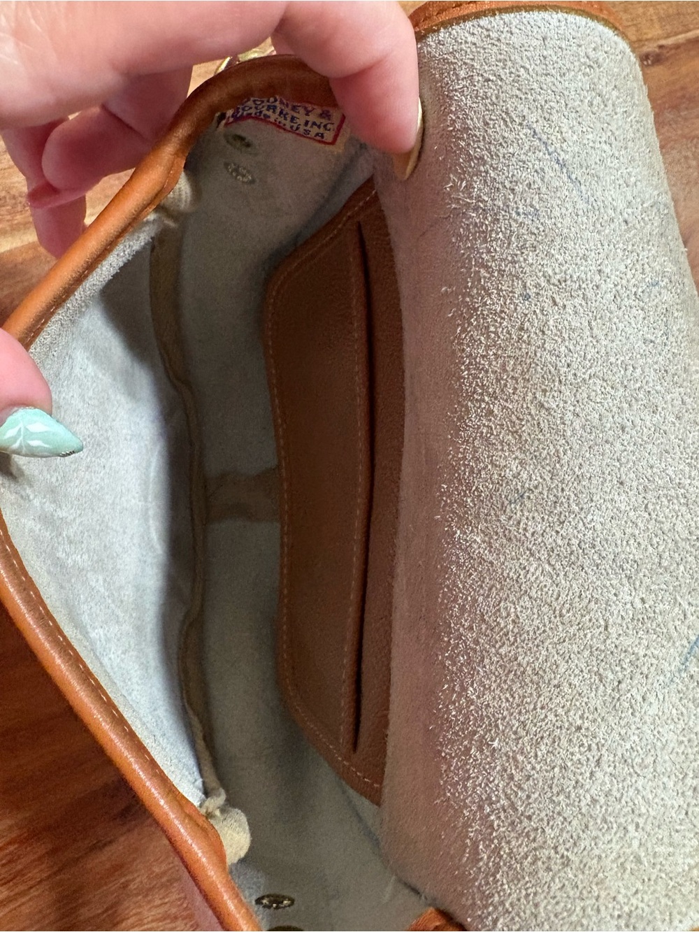 Dooney & Bourke White and Brown Pebbled Leather Crossbody Bag - Picture 8 of 9